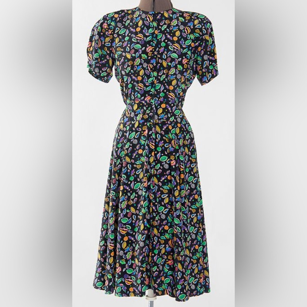 Liz Claiborne Black Multicolor vintage color pop  Midi Dress